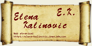 Elena Kalinović vizit kartica